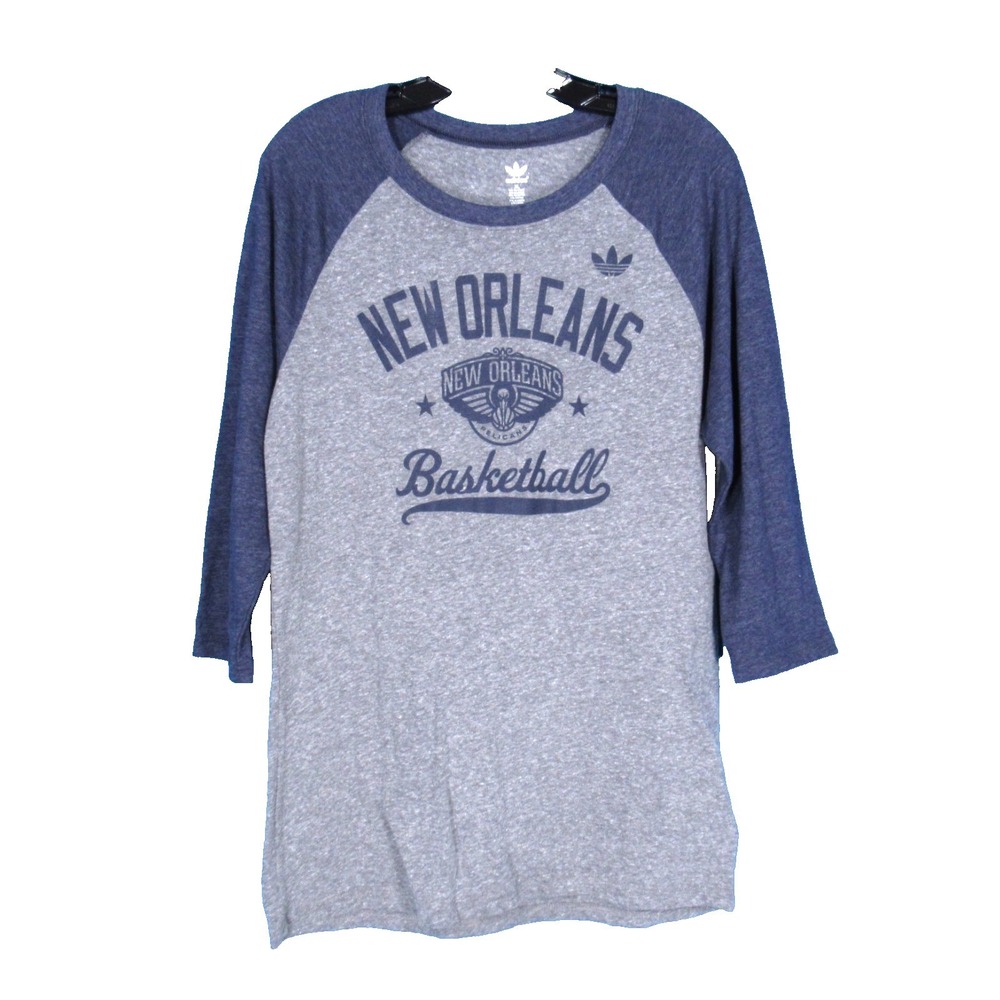 ADIDAS Women's NEW ORLEANS PELICANS BASKETBALL Logo RAGLAN T-SHIRT/TOP Sz XL